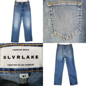 SLVRLAKE Jeans London High Rise Straight Leg Wash Size 28 Full Circle